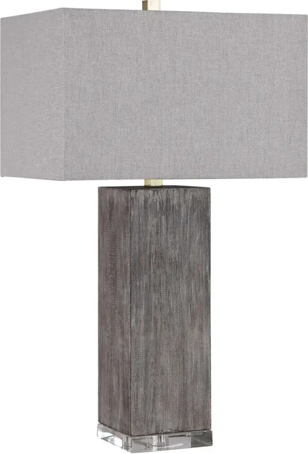 Uttermost Vilano Rustic Gray Wood Modern Table Lamp