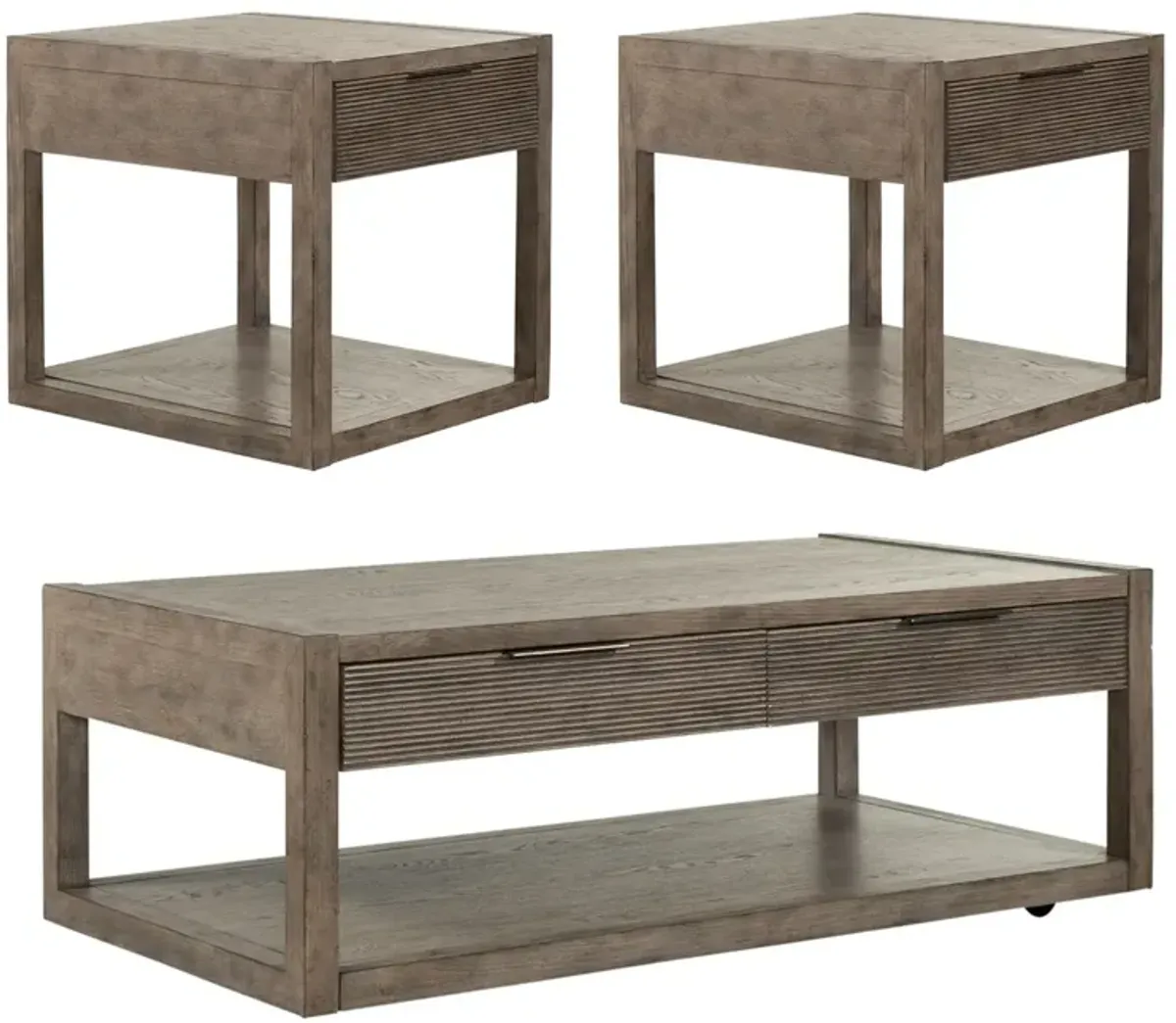 Liberty Furniture Bartlett Field 3-Piece Dusty Taupe Cocktail & End Table Set