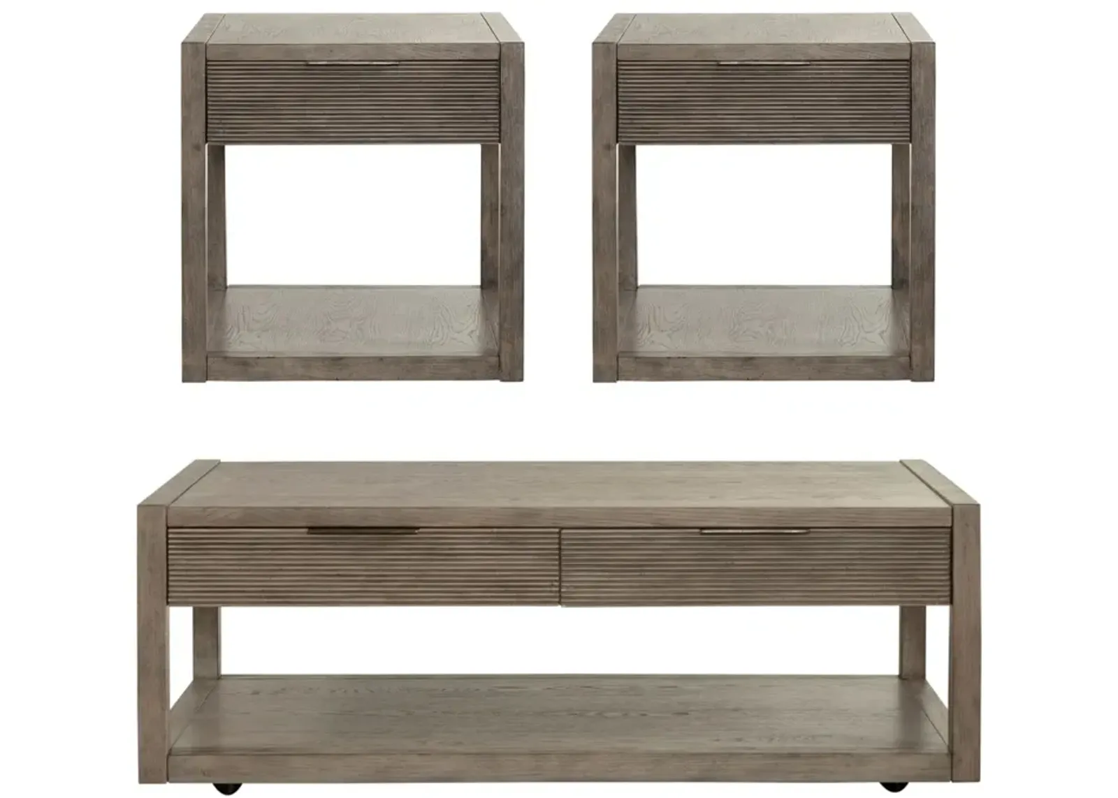 Liberty Furniture Bartlett Field 3-Piece Dusty Taupe Cocktail & End Table Set