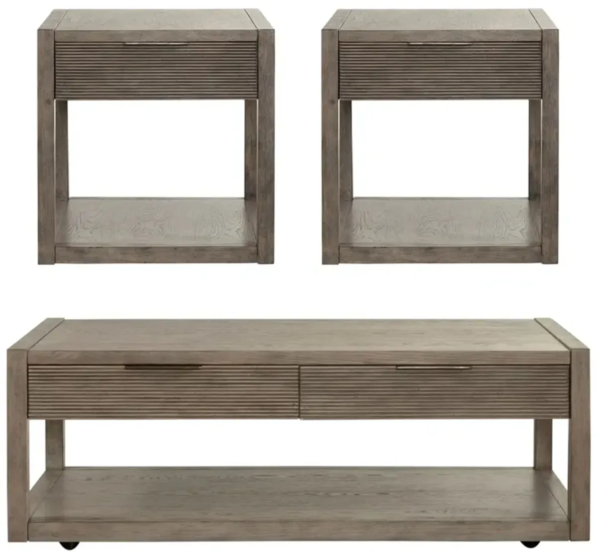 Liberty Furniture Bartlett Field 3-Piece Dusty Taupe Cocktail & End Table Set