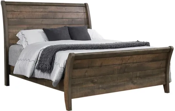 FREDERICK QUEEN BED WEATHERED OAK