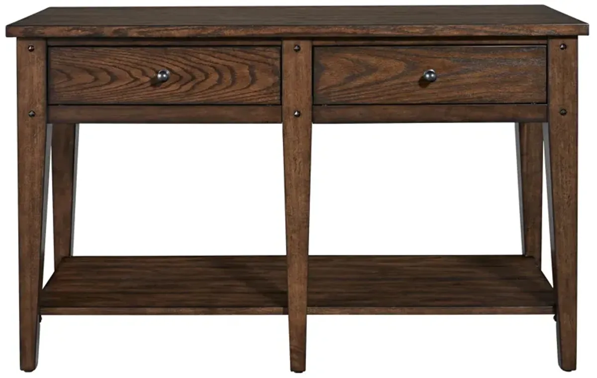 Liberty Furniture Lake House Rustic Brown Oak Sofa Table