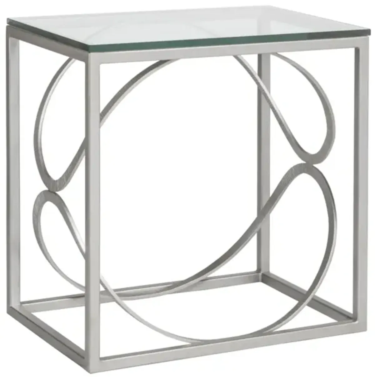 Artistica Home by Lexington Metal Designs Ellipse 18 Inch Rectangular Metal End Table Silver/Gold