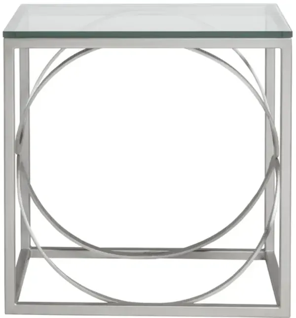 Artistica Home by Lexington Metal Designs Ellipse 18 Inch Rectangular Metal End Table Silver/Gold