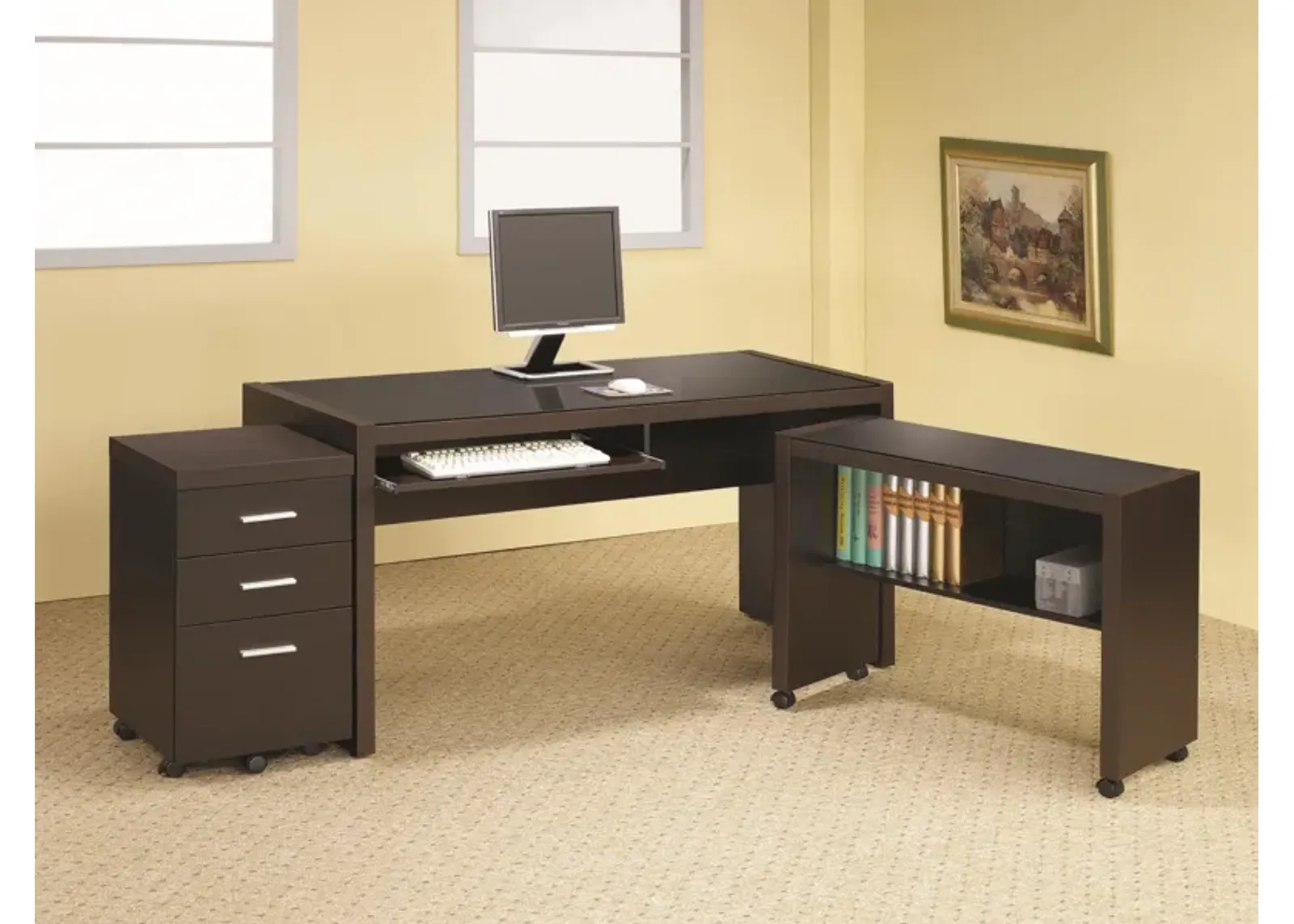 Coaster Skeena 60 Inch Computer Desk with Keyboard Drawer Cappuccino