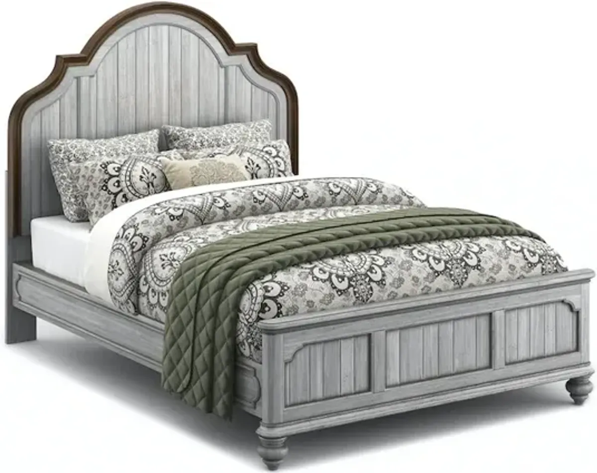 Flexsteel Plymouth Distressed Graywash Queen Panel Headboard