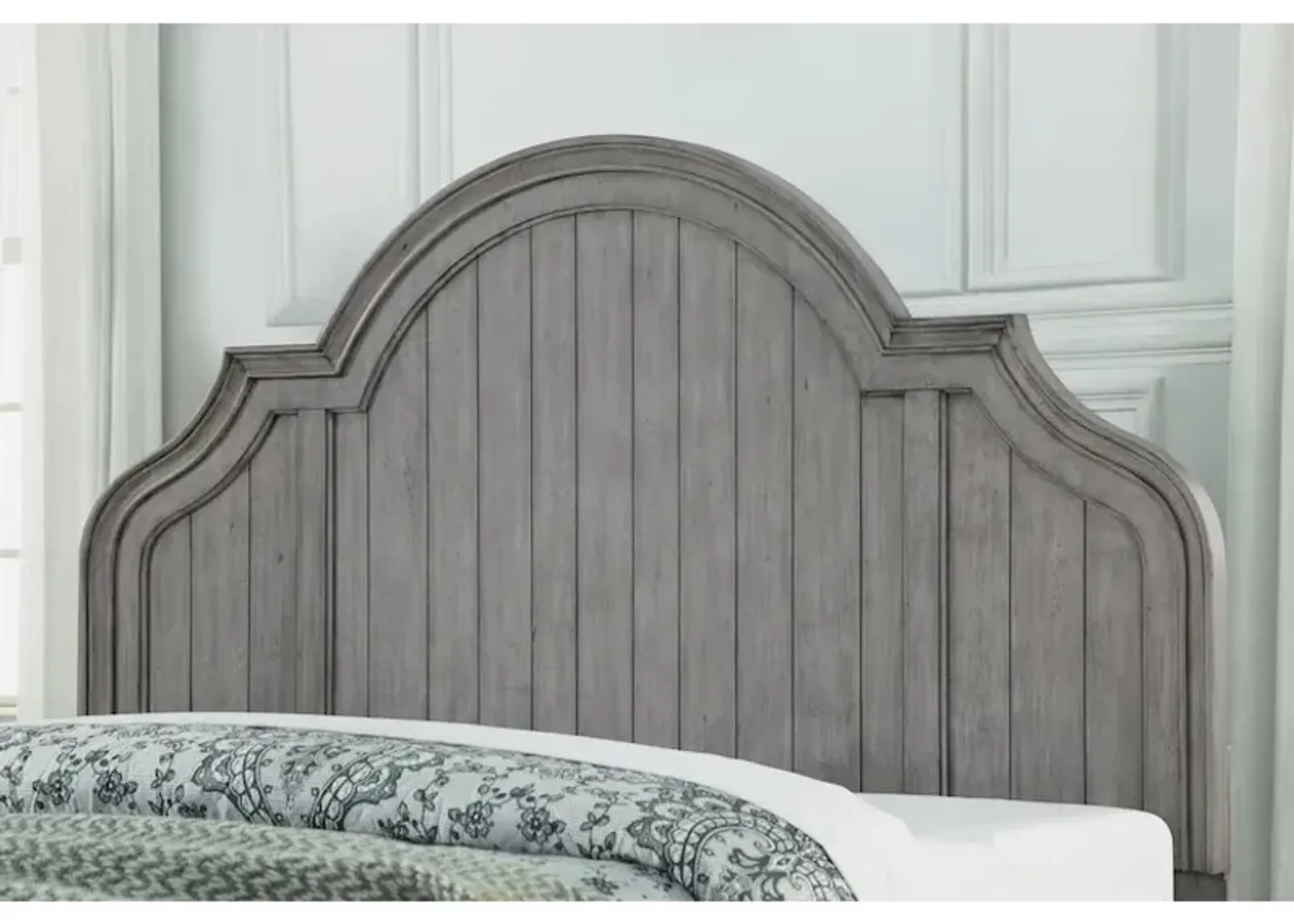 Flexsteel Plymouth Distressed Graywash Queen Panel Headboard