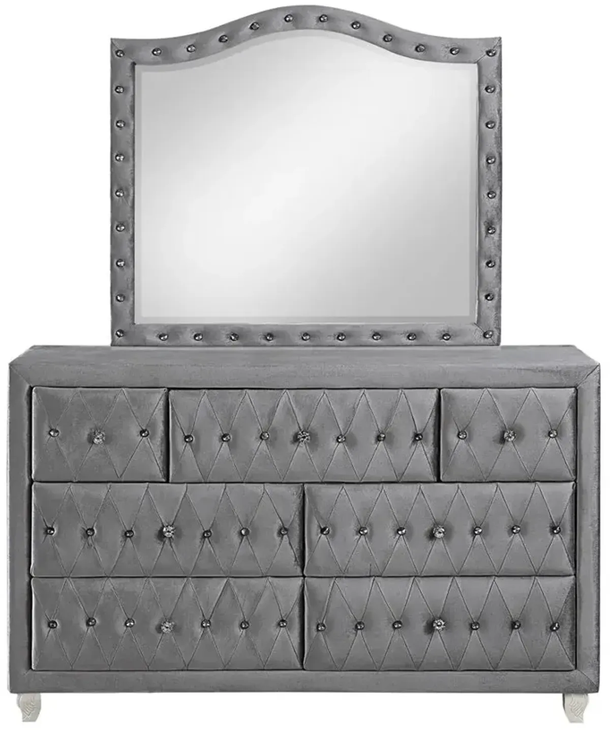 Coaster Deanna Upholstered Dresser Mirror Grey