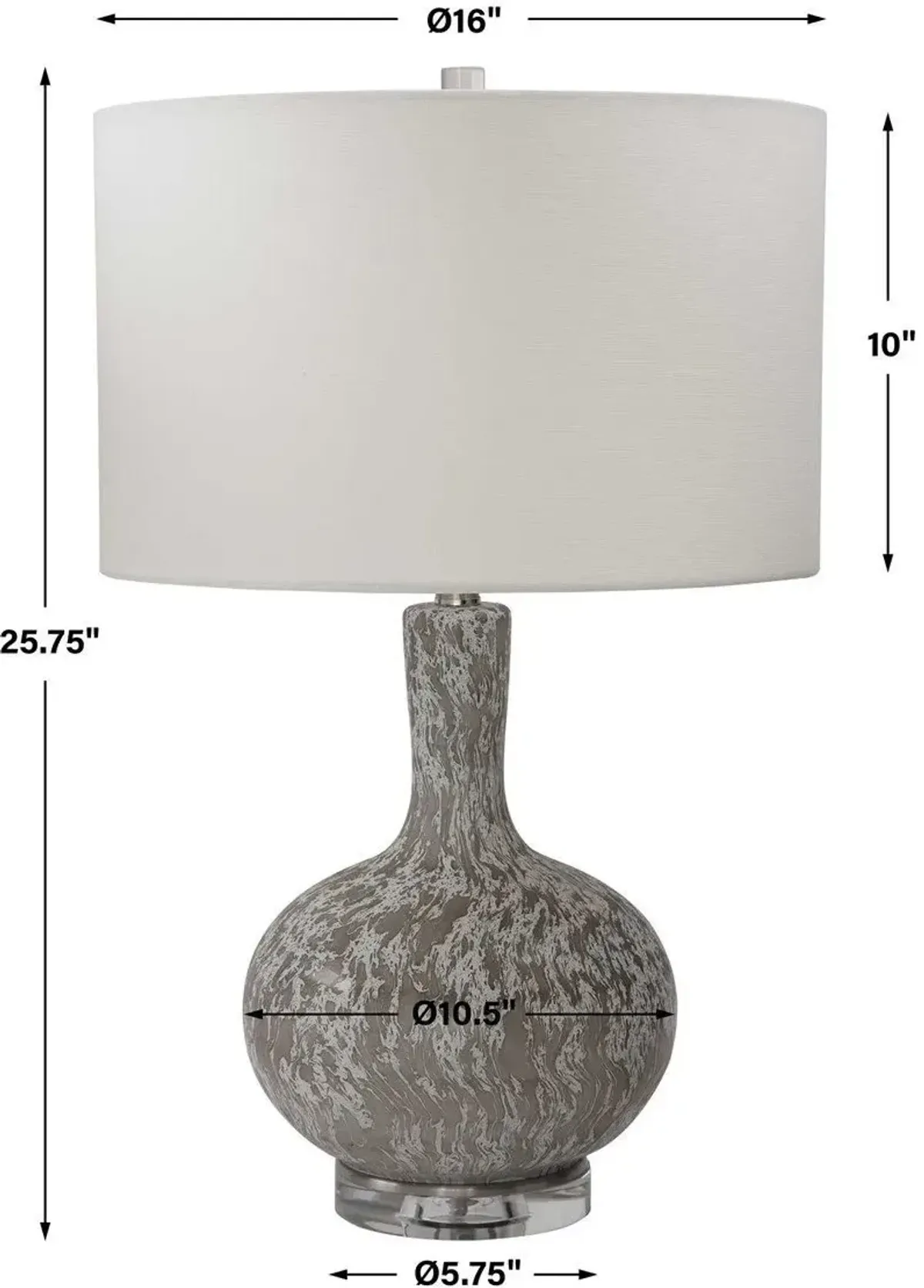 Uttermost Turbulence Distressed White Table Lamp