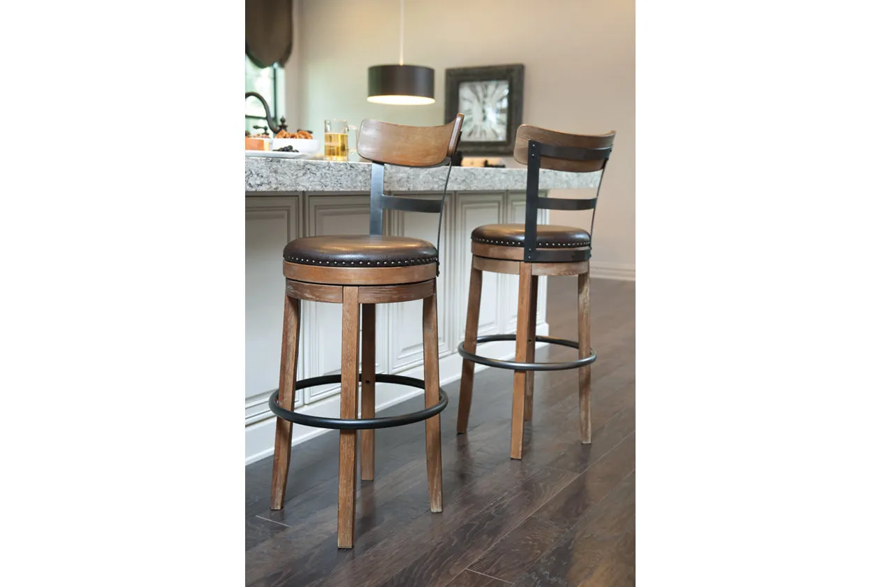 PINNADEL BAR HEIGHT BAR STOOL LIGHT BROWN SIGNATURE DESIGN