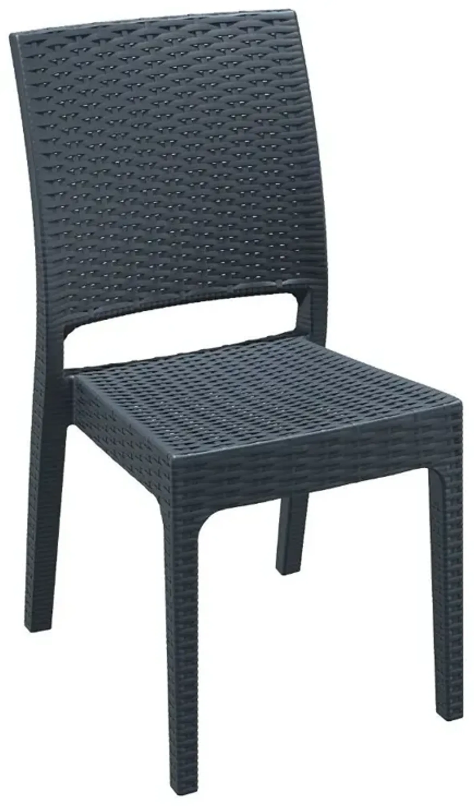 Compamia Orlando Wickerlook Square Outdoor Dining Set 5-Piece Dark Gray with Florida Side Chairs