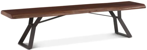 Home Trends Design London Loft 94-Inch Acacia Wood Live Edge Dining Table in Walnut Finish