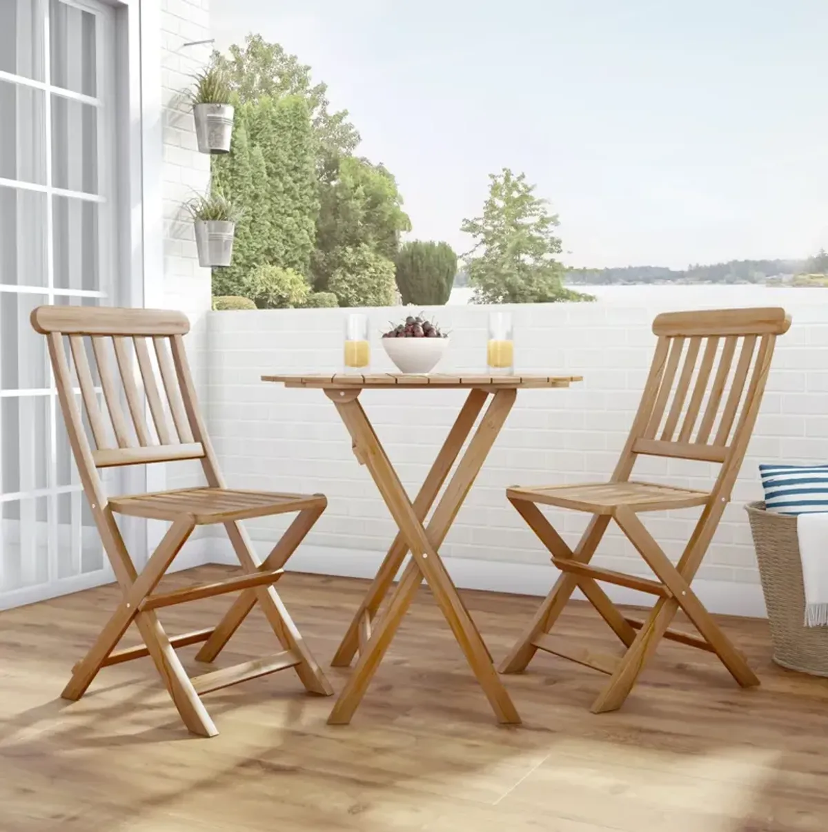 Linon Catalan Café Set Acorn Finish
