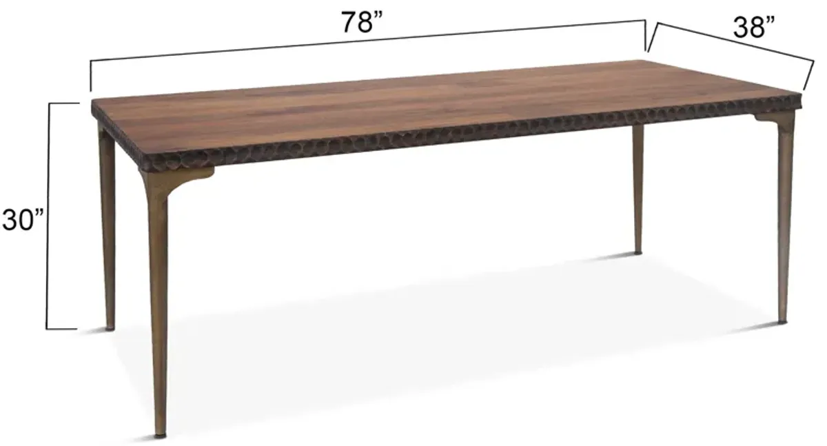 Home Trends Design Santa Cruz 78 Inch Two-Toned Rectangle Dining Table