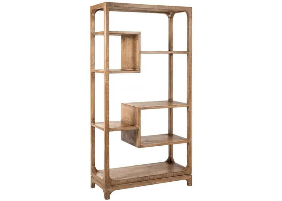 NATURAL GREY MORGAN ETAGERE/BOOKSHELF