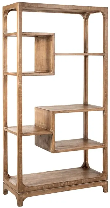 NATURAL GREY MORGAN ETAGERE/BOOKSHELF