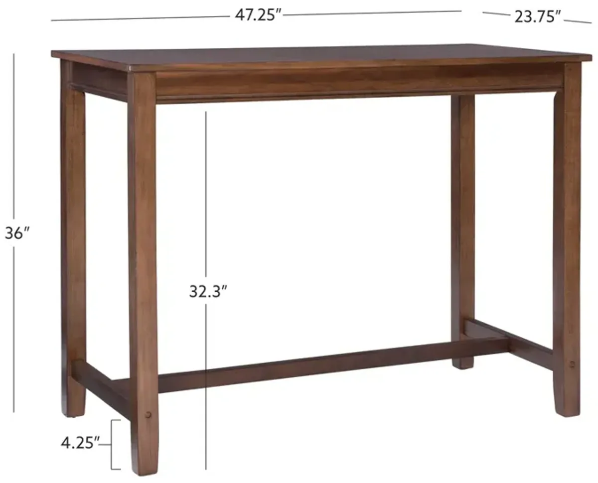 Linon 36 Inch Claridge Counter-Height Pub Table Rustic Brown