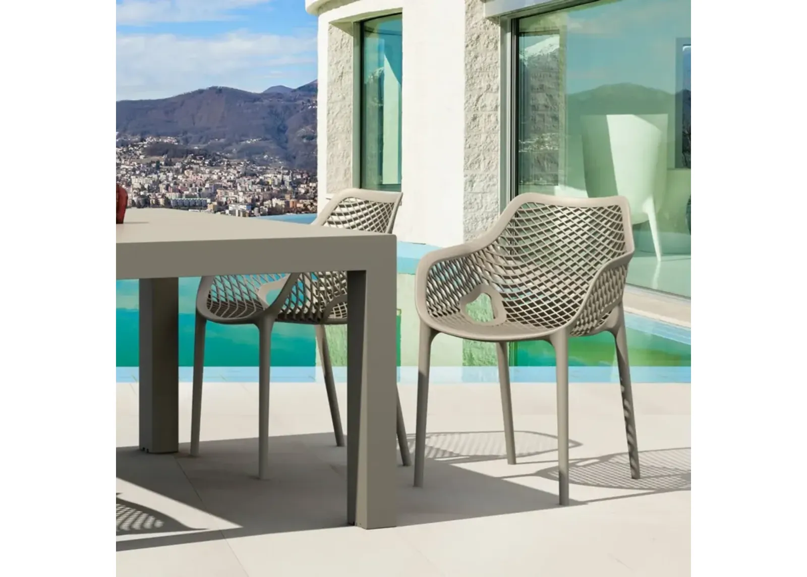 Compamia Air XL Extension Outdoor Dining Set 5-Piece Taupe