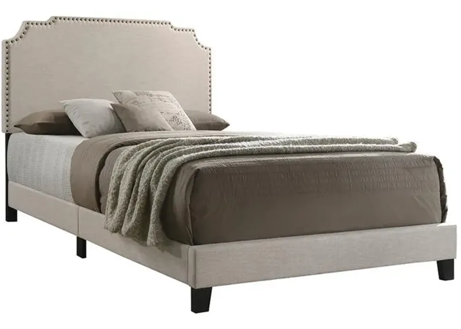 Coaster Tamarac Upholstered Full Panel Bed Beige