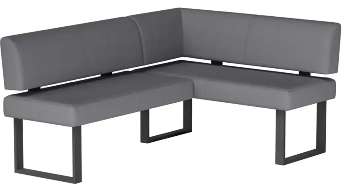 Chintaly Linden Grey Contemporary Upholstered Nook with Steel Legs