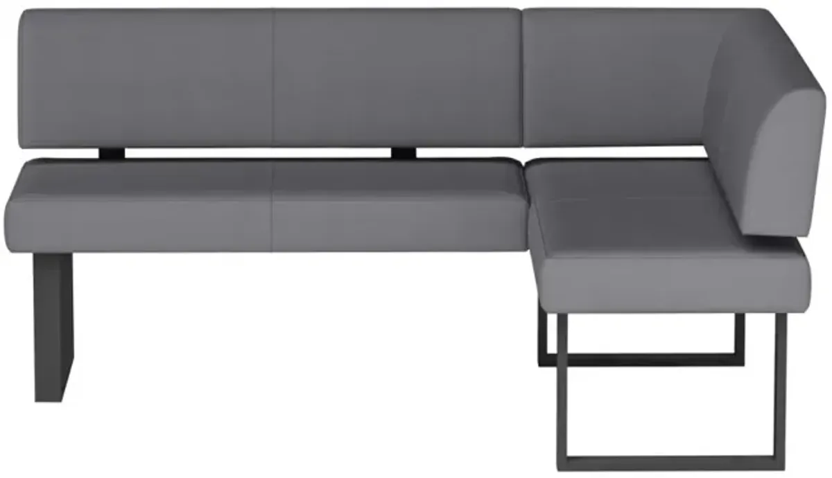 Chintaly Linden Grey Contemporary Upholstered Nook with Steel Legs