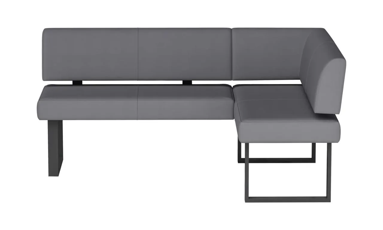 LINDEN GREY CONTEMPORARY UPHOLSTERED NOOK WITH STEEL LEGS