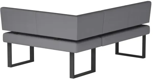 Chintaly Linden Grey Contemporary Upholstered Nook with Steel Legs