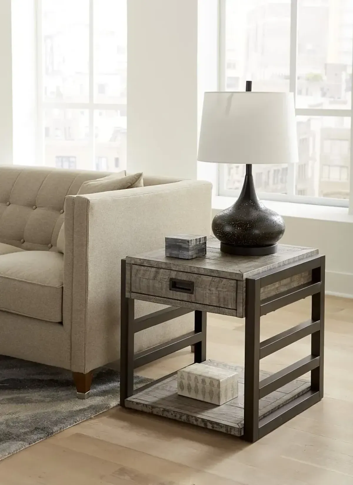 Aspenhome Grayson Cinder Grey End Table