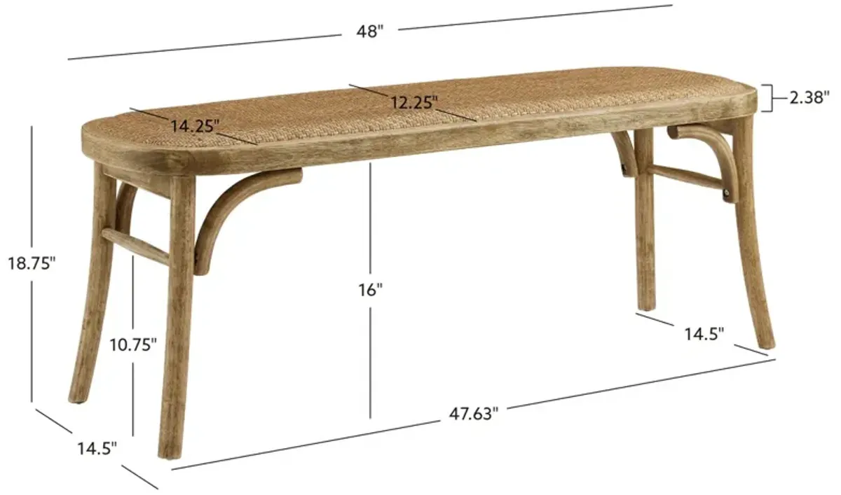 Linon Connelly Bentwood Bench Brown