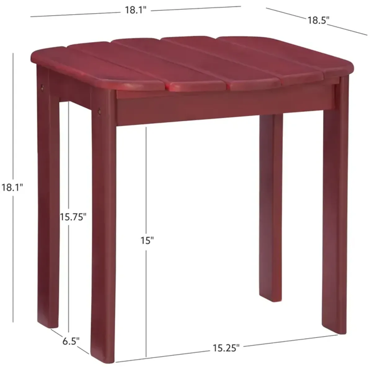 Linon Red Adirondack End Table