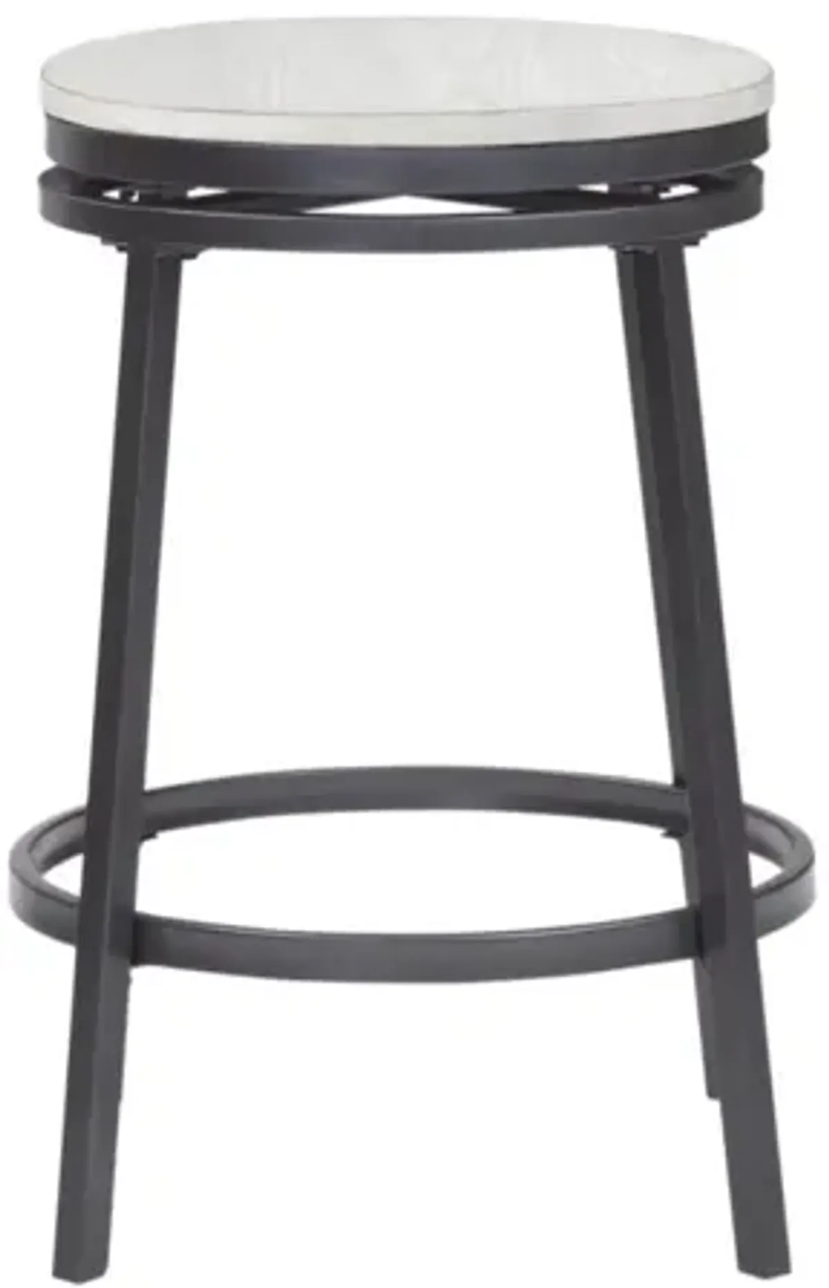 American Woodcrafters Stockton Backless Metal Frame Barstool in Slate Grey with White Oak Seat