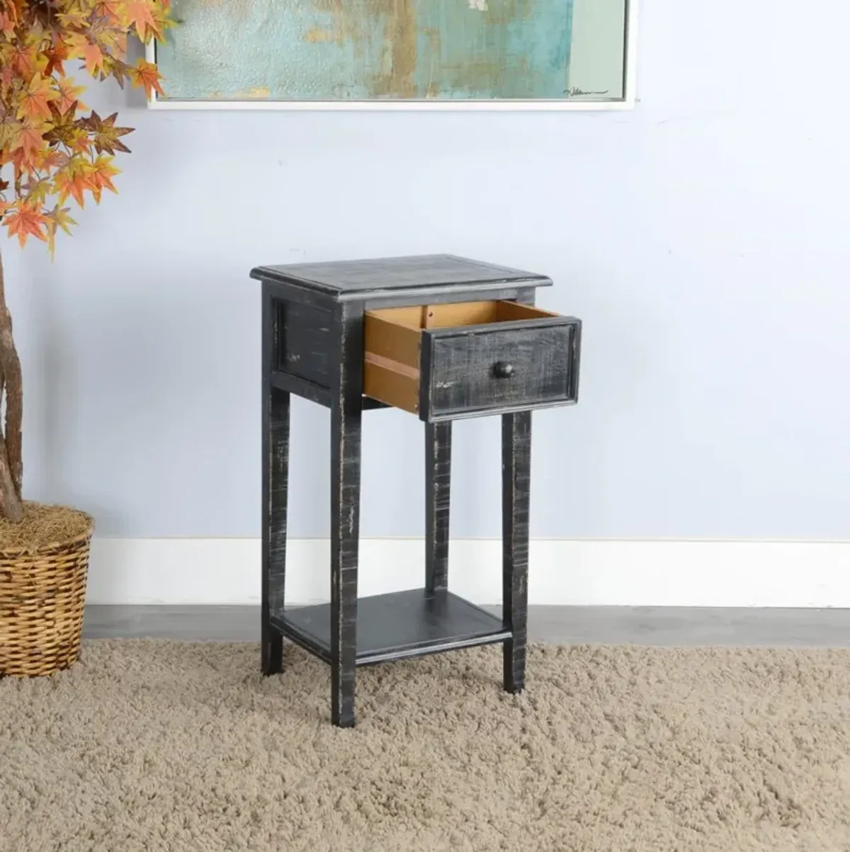 Sunny Designs Marina Black Sand 31 Inch Side Table