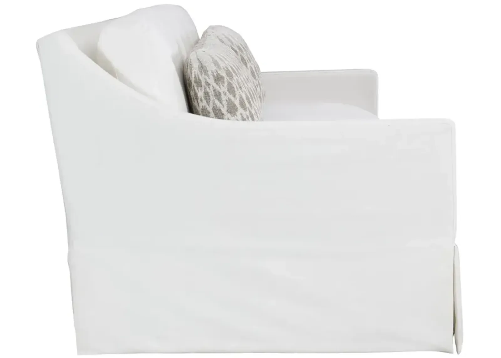 Albion Plush White Fabric Sofa with Pillows