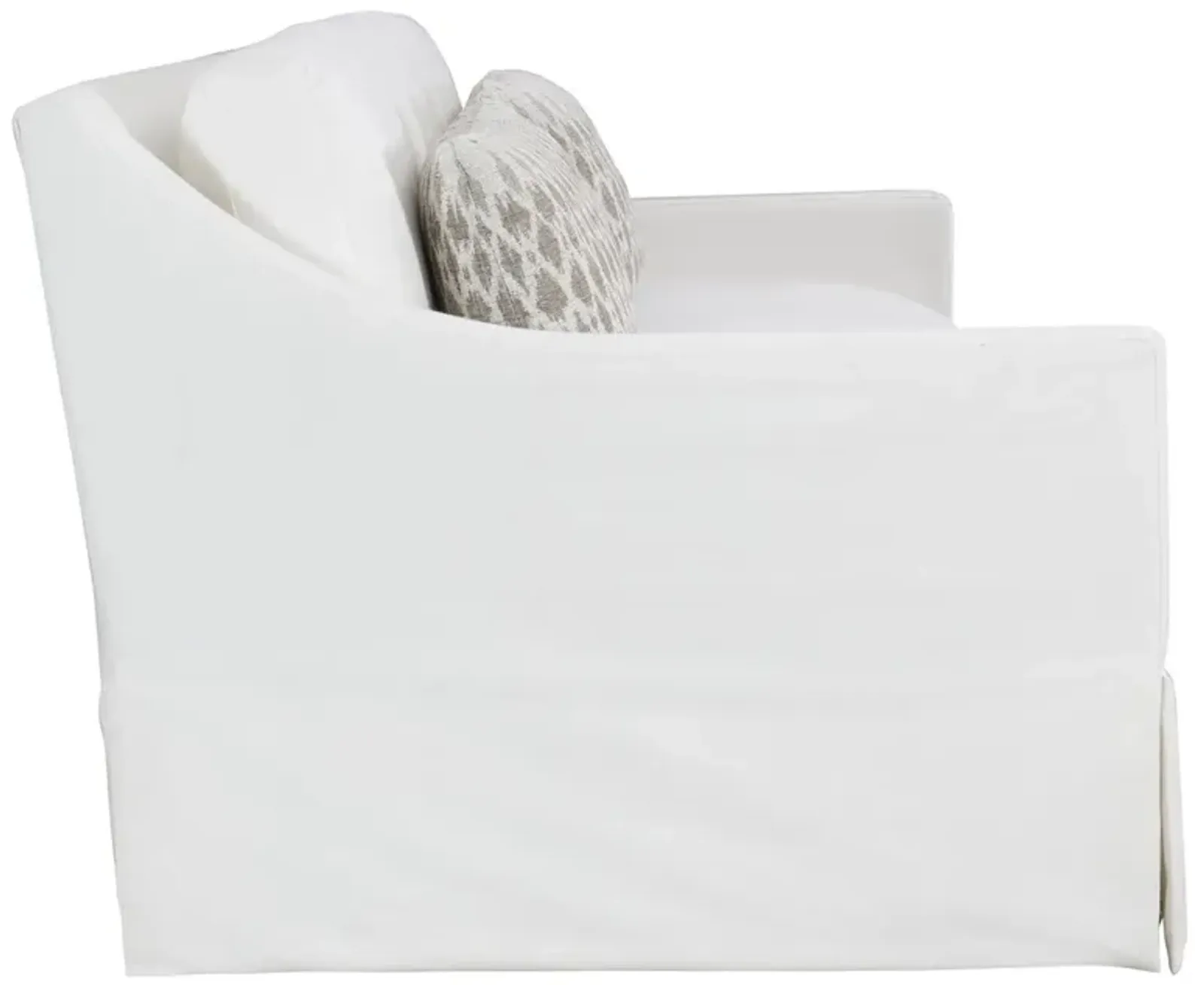 Bernhardt Albion Plush White Fabric Sofa with Pillows