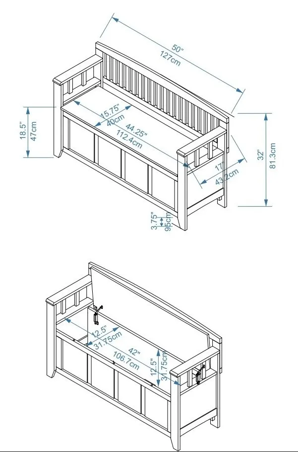 CYNTHIA STORAGE BENCH WHITE