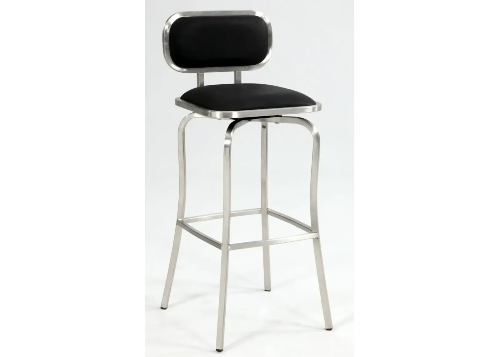 Chintaly Black Modern Counter-Height Stool with Memory Swivel