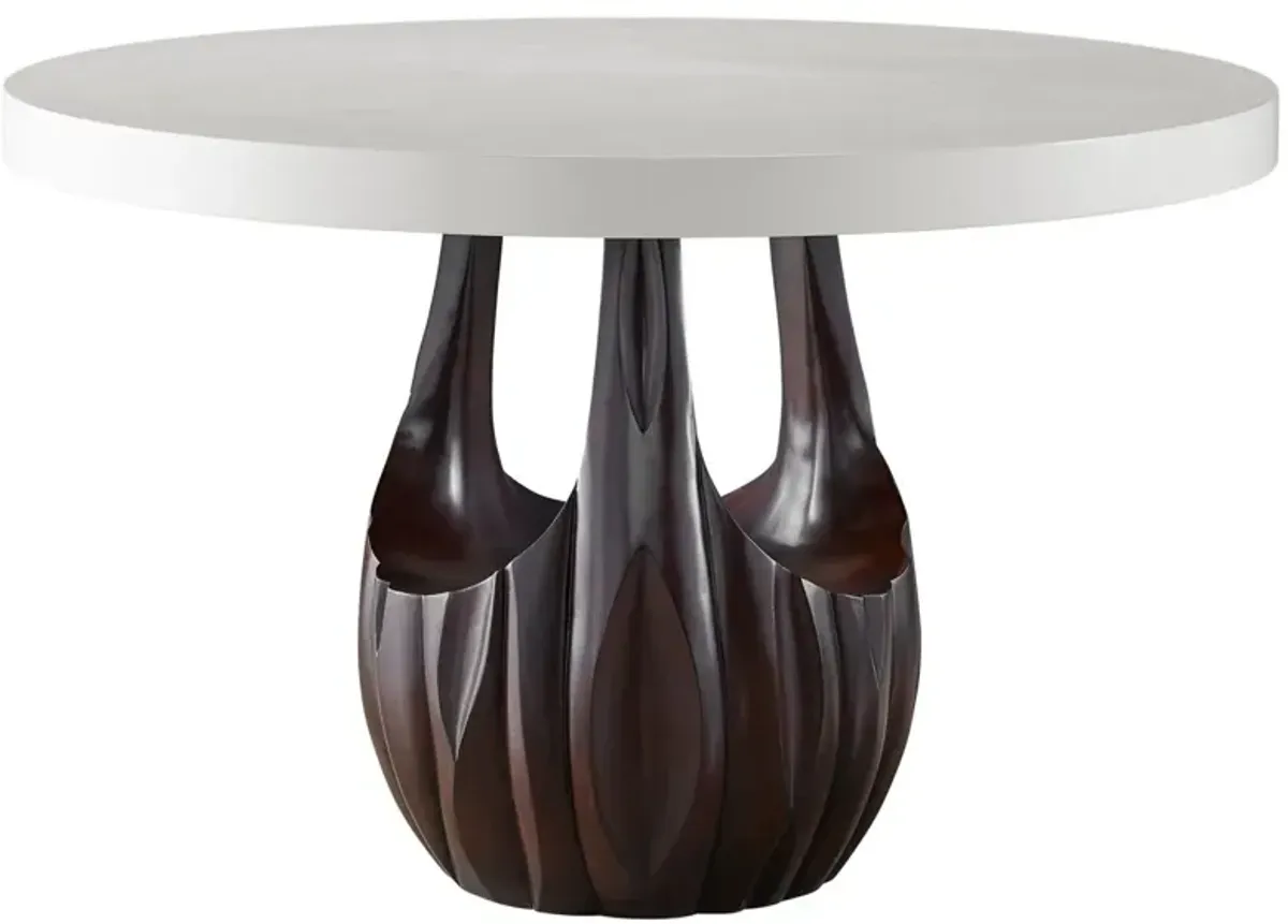 Universal Carmel Dark Walnut/White Dove Round Dining Table