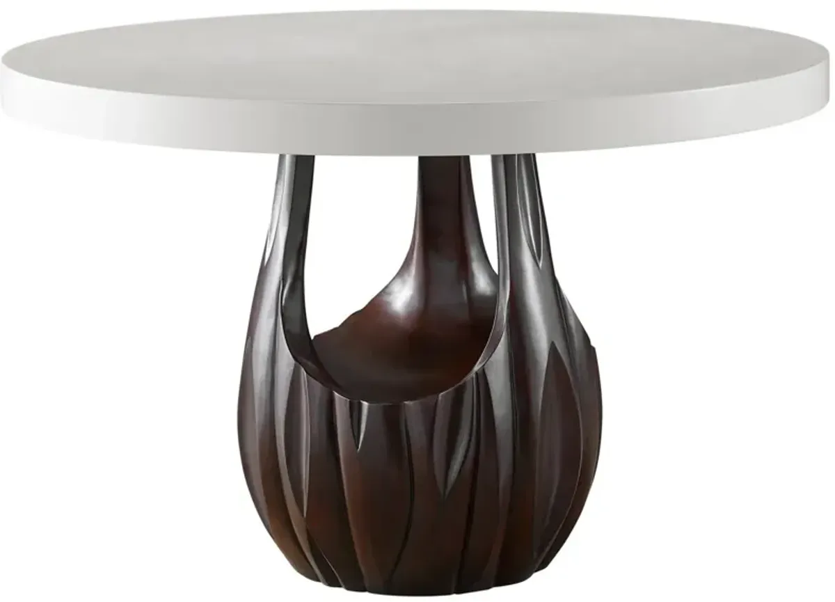 Universal Carmel Dark Walnut/White Dove Round Dining Table