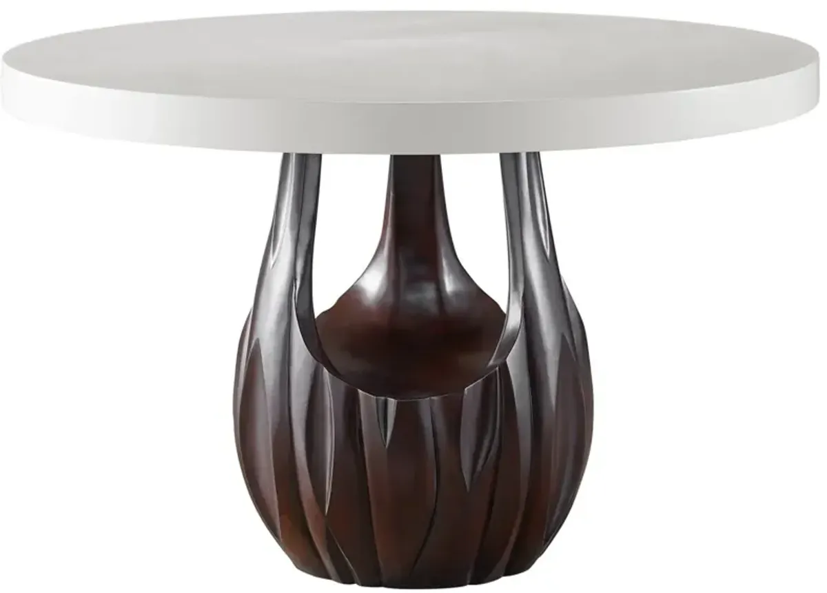 Universal Carmel Dark Walnut/White Dove Round Dining Table