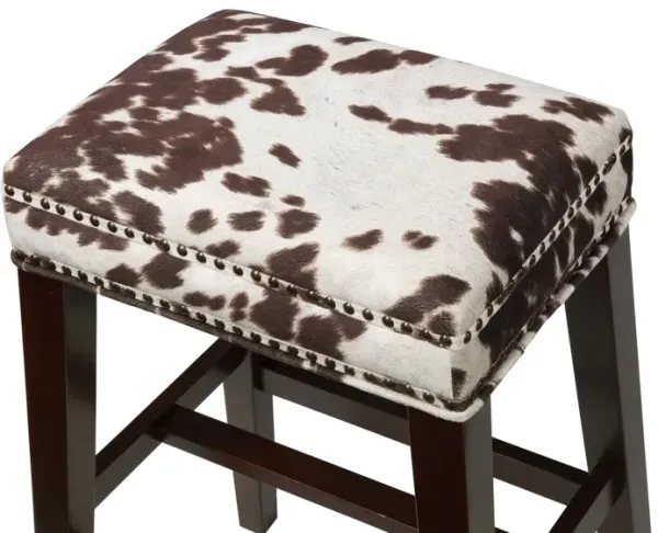 Linon Walt Brown Cow Print Counter Stool