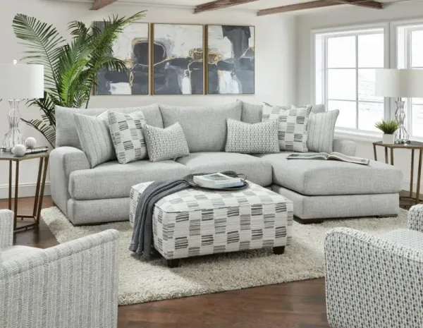 ENTICE PAVER MICROCHIP DENIM COCKTAIL OTTOMAN