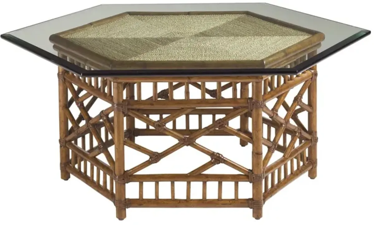 Tommy Bahama Home by Lexington Island Estate Key Largo Cocktail Table with Glass Top