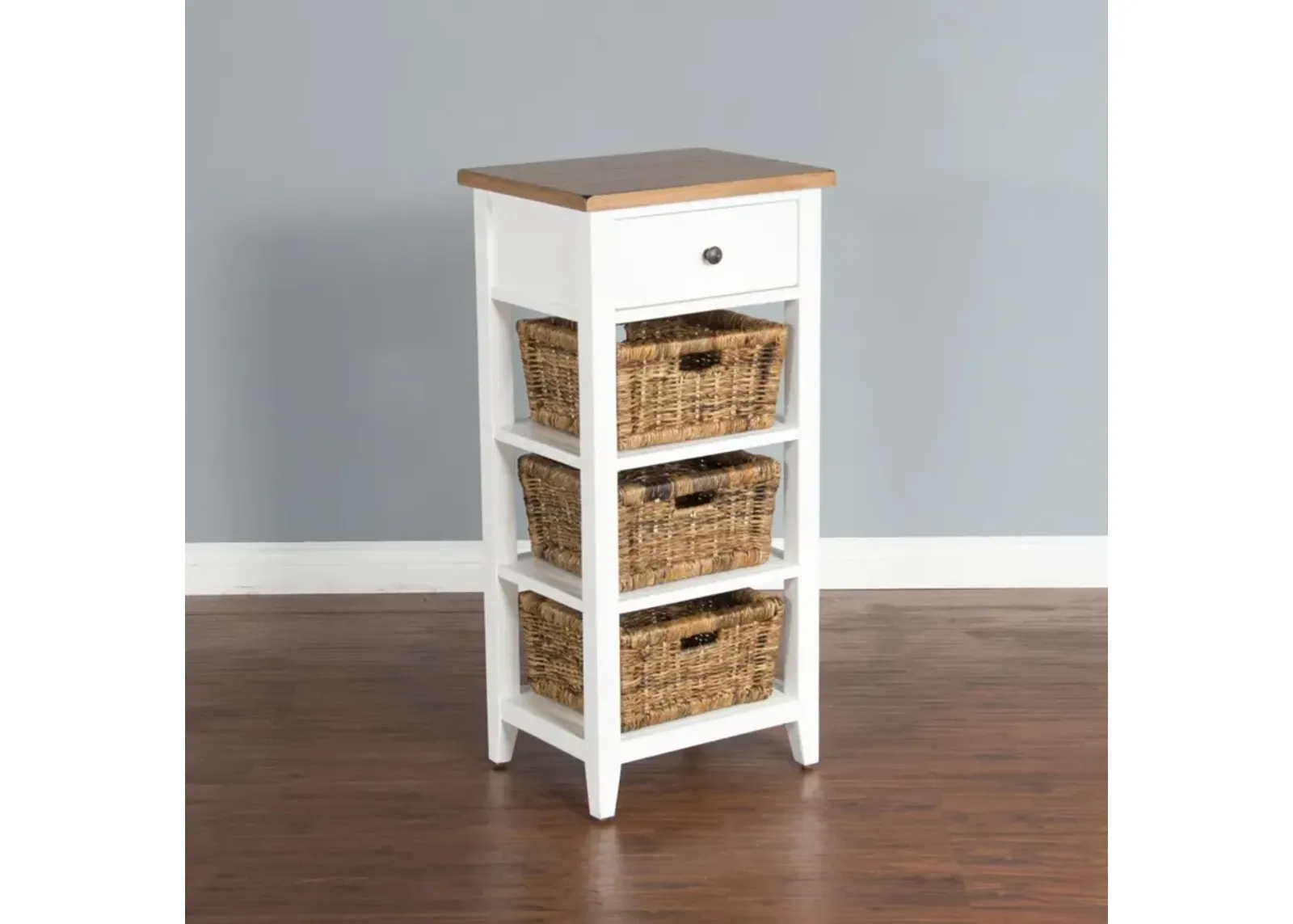 Sunny Designs White & Natural Storage Rack