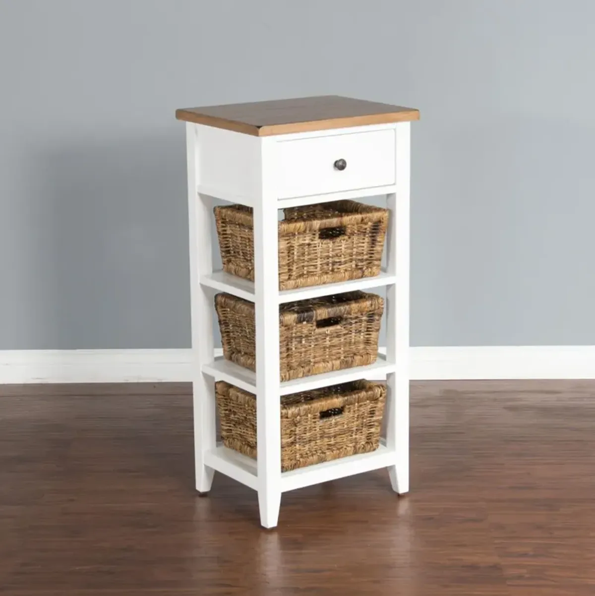 Sunny Designs White & Natural Storage Rack