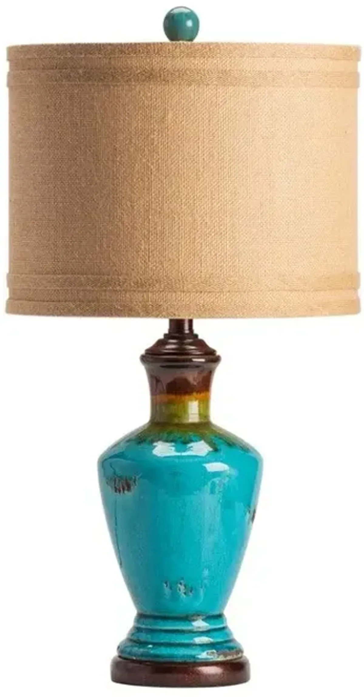 Crestview Napa Distressed Turquoise Table Lamp