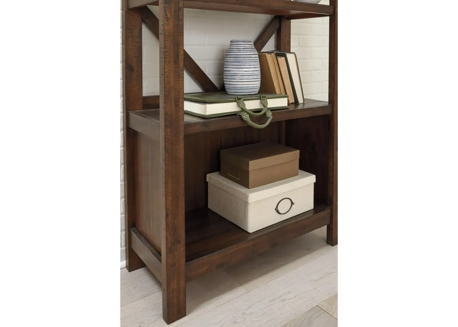 Ashley 75 Inch Baldridge Bookcase Rustic Brown