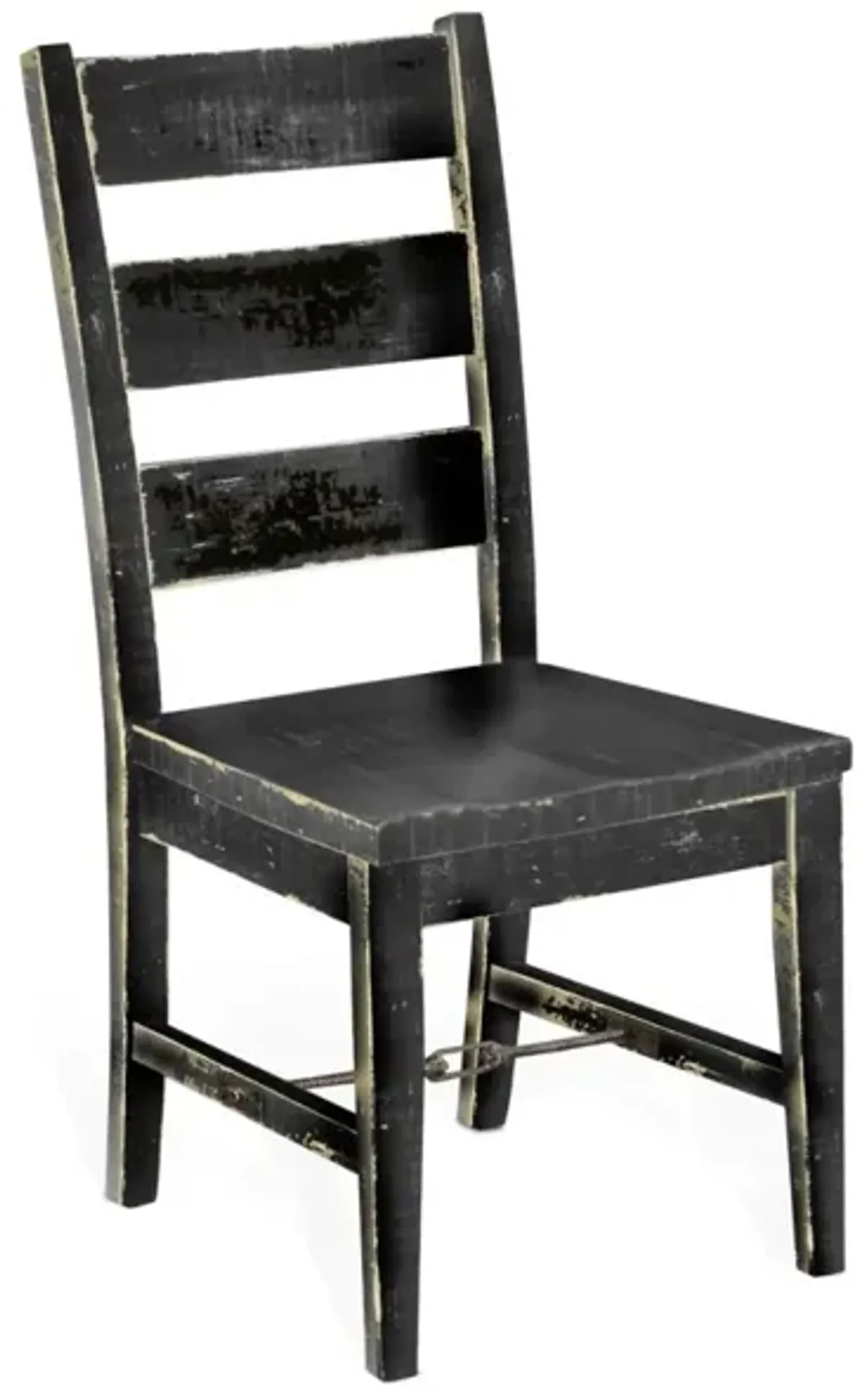 Sunny Designs Marina Black Sand Ladderback Dining Chair with Turnbuckle Stretchers & Wood Seat