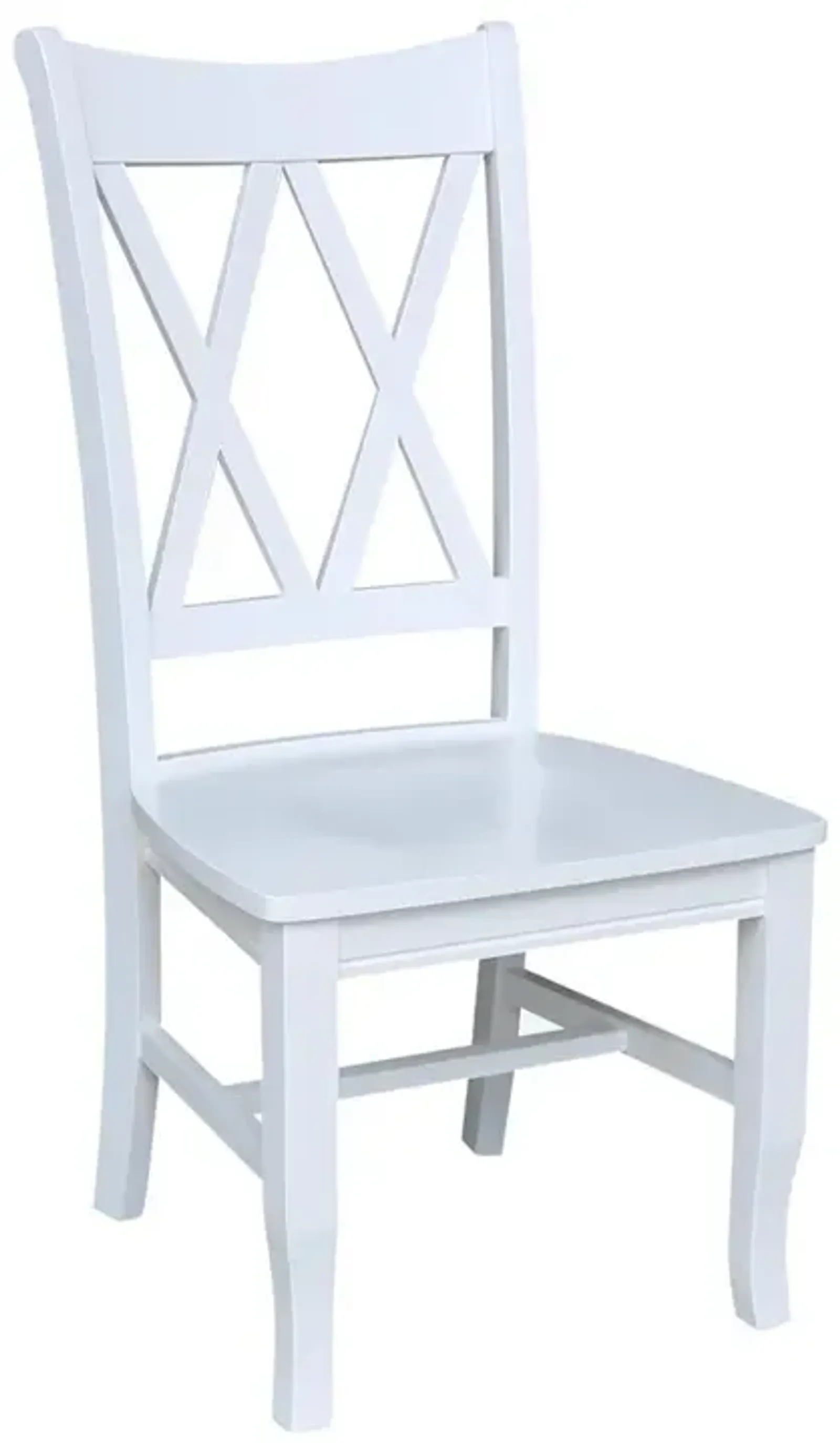 John Thomas Hampton Double X-Back Pure White Wood Dining Chair