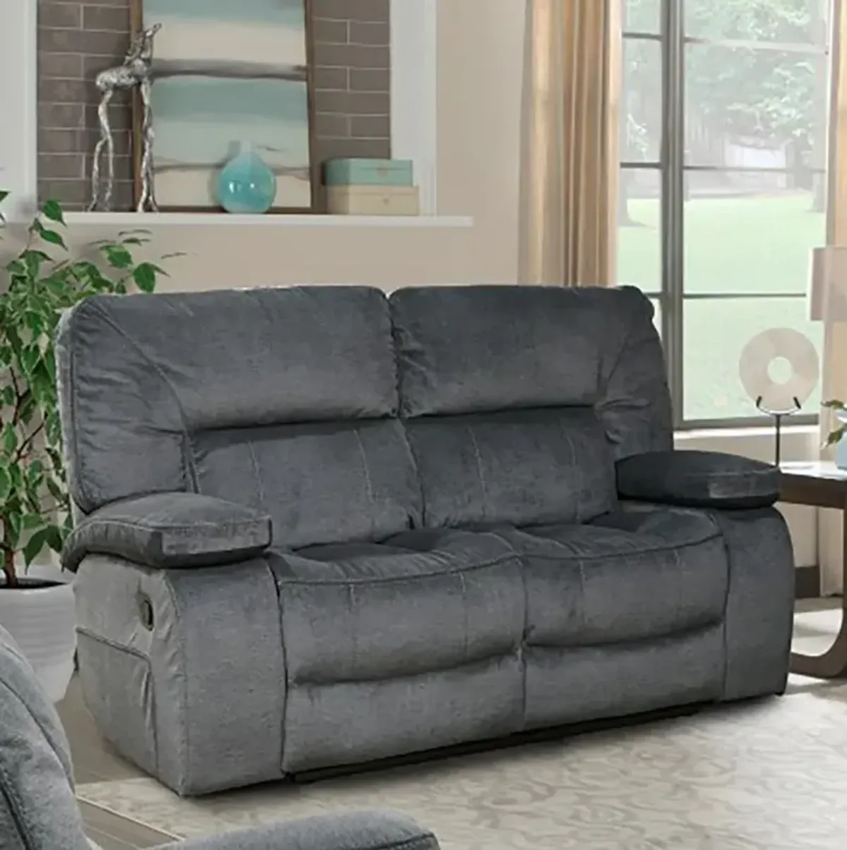 Parker House Chapman Manual Reclining Loveseat in Polo Finish