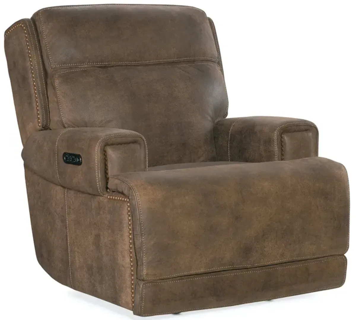 Hooker Furniture Wheeler Power Leather Recliner with Power Headrest